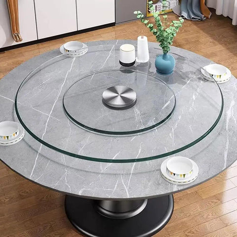 Heavy Duty Turntable Lazy Susan Tempered Glass Serving Tray 20 To 39 Inch Diameters on round table with bowls