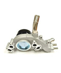 Front view of a Water Pump With Thermostat Go To Replacement For Chevy GMC V8 Engines 4.8 5.3 6.0 1999 To 2006