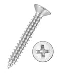 50 Pack Phillips Flat Head Wood Screws 316 Stainless Steel Self Tapping Countersunk For DIY Furniture Build Interior Trim And Outdoor Projects Size 6 By 1 Silver