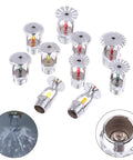Rock Solid Brass Stainless Steel Fire Sprinkler Head With 57 68 79 93 Degree Adjustable Spray, various temperature ratings shown.