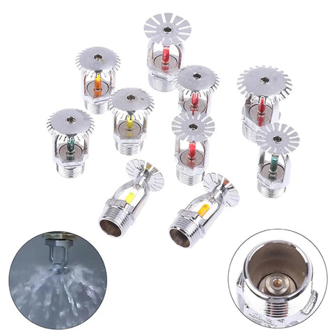Rock Solid Brass Stainless Steel Fire Sprinkler Head With 57 68 79 93 Degree Adjustable Spray, various temperature ratings shown.