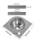 Corner Triangle Hand Wash Basin Sink With Brushed Finish For Kitchen And Bathroom, 30.5cm 304 stainless steel sink with measurements