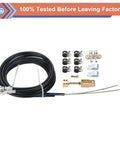 Universal Parking Brake Cable Complete Kit For Lokar Floor Mount, 96 inch heavy duty cable with mount hardware and ends.