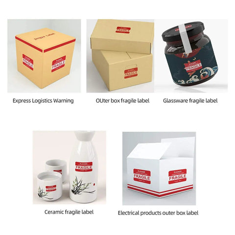 Fragile Stickers 2x3 Inches For Shipping And Moving With Permanent Adhesive 500 Labels On One Roll on various package types