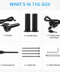 Full Twist Throttle Kit For E-Bike Q20 Q20 Pro H20 With Carbon Fiber-Style Grip Precision Ball Bearing Ignition Key Switch Smooth