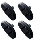 4 Pack Aluminum Alloy Kids Bike Brake Pads For Easy Installation And Safe Replacement On Kids Bicycles And Mountain Bikes, Durable Bicycle Brake Accessories In Black, showing four brake pads with aluminum and rubber construction, screws visible.