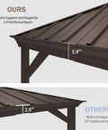 Close-up of 10x12 Hardtop Gazebo With Gutters And Galvanized Double Roof For Year-Round Outdoor Living, beam comparison