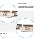 Close-up of 10 Pack Stainless Steel Sliding Door Wheels And Pulleys For Cabinets And Glass Doors Slick Multi Purpose Furniture Roller Kit