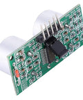 Top-Notch Ultrasonic Sensor Module With Temperature Compensation For Spot On Distance Sensing, 2cm To 4.5m Range, DC 2.4 To 5.5V, 3mm Resolution, Great For Robotics, DIY Projects, And Prototyping (2018+), showing front view with circuit board and connectors.