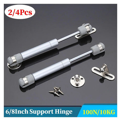 Lid Support Gas Strut For Kitchen Cabinets With Slow Close, 100N Holding Power, 2 Pack Or 4 Pack, metal hydraulic springs on black