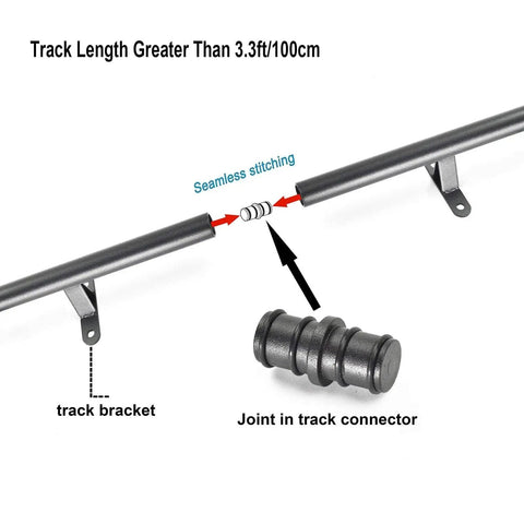 Rustic Black Sliding Library Ladder Hardware Kit With Track System And Brake Wheels No Ladder Included, track and connectors
