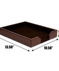 Premium Bonded Leather Desktop Letter Tray Organizer For Your Desk With Luxury Letter Holder And Paper Organizer In Dark Brown