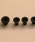 Heavy Duty Badass Matte Black Scale And Pivot Torx Screws Set For Spyderco Manix 2 XL G10 Handle Upgrade Professional Replacement Hardware Kit That Goes Hard, showing six screws in various sizes.