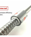 Close-up of 1605 ball screw for 100mm CNC Linear Stage Actuator With Double Optical Axis Rails, Nema23 Motor, precision motion for CNC rigs.