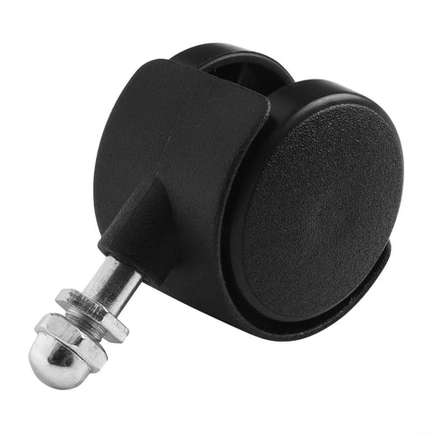 40mm heater caster wheel with black plastic body and 8mm threaded metal stem