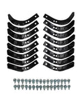16 Tine Replacement Set For Rear Tine Tillers With Hardware 108802 Fits MTD Sears Craftsman, black tines with bolts displayed