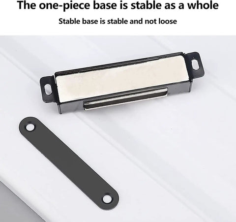 Push To Open Magnetic Cabinet Latch Kit 2 Pack No Fuss Easy Install Door And Drawer Catch one-piece base design