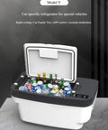 Trail Ready Compressor Car Refrigerator That Keeps Your Chow Ice Cold During Weekend Campouts And Tesla Model Y Cruising with drinks inside.