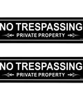 No Trespassing Private Property Sign 2 Pack 12 By 3 Inches Aluminum Signs For Home And Biz Rust Free Reflective Signage Built To Endure Sun Rain And Extreme Weather For Years