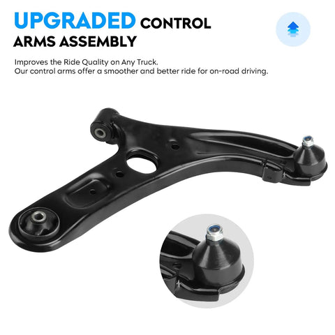 Front Lower Arm With Ball Joint Kit For Hyundai Elantra 2011 to 2016 Veloster 2012 to 2017 Elantra Coupe 2013 to 2014 Elantra GT 2013 to 2017 Driver And Passenger Side 2 Piece Suspension Kit, black steel control arm
