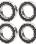 Four 15x26x7mm Ball Bearing Set For Bicycle Rear Hubs Chrome Steel Rubber Sealed Smooth Spin Low Friction ISO 492 2005 Standard Pack