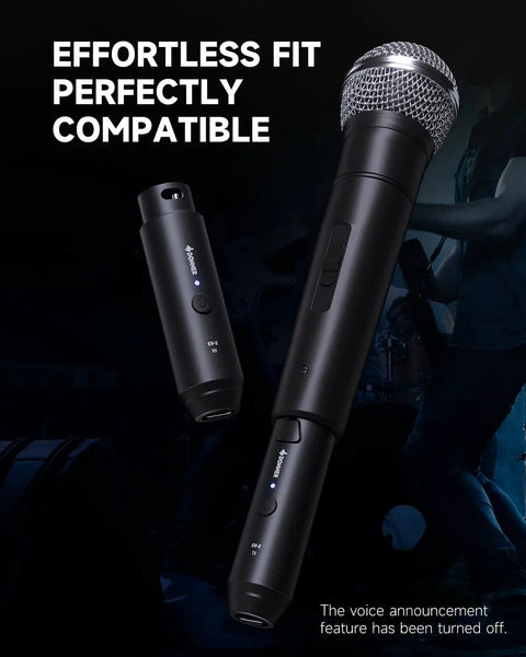 Wireless XLR Microphone Transmitter And Receiver Kit For Pro Gigs 2.4GHz Plug-On Wireless Mic Adapter with microphone