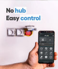 Hand holding phone showing app for WiFi Smart Relay Switch With Power Metering For Home Automation 1 Channel Up To 16A UL