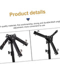 Badass Foldable Snare Drum Rack With Heavy Duty Alloy Stand And No Sweat Setup For Home Studio Practice Collapsible Black Support Frame close-up of multi-angle adjustment features.