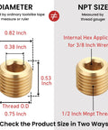 Half Inch NPT Male Brass Pipe Plug With Countersunk Head And Internal Hex Drive For Easy Tightening And Reliable Seals Three Quarters Inch Outer Diameter Industrial Grade Pack Of Five