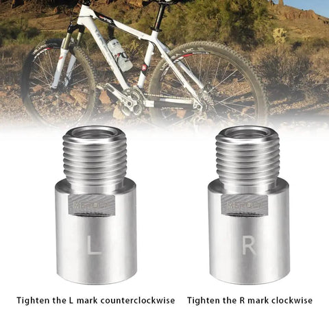 Bike Pedal Extenders Set For 9 Sixteenth Inch Threaded Pedals Chrome Molybdenum Steel Pedal Adapters Extended By 20mm CNC Machined Waterproof And Rust Resistant Durable Bike Pedal Accessories Pair For Comfort And Stability with L and R markings