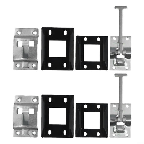 Heavy Duty Caravan Door Retaining Latch with Stainless Steel Spring and Catch Plate, Galvanized Iron, Silver and Black Finish