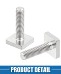 Heavy Duty M8 T Slot Bolts For Car Roof Racks, stainless steel square head and threaded bolts, pack of six.