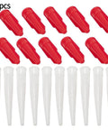 10-Pack red and white silicone cartridge nozzles for mastic caulking tool with resealable tube cap, spare nozzle for silicone gun sealant application kit