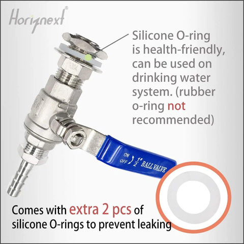 1/2 inch NPT stainless bulkhead valve with silicone O-ring
