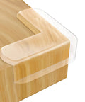 Transparent Corner Protector Guards For Baby Proofing, 8 Pack Table Edge Protectors on wooden furniture edge, clear PVC