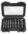 BAIDETS 8-piece Forstner bit set in black plastic case; center-positioning for wood drilling