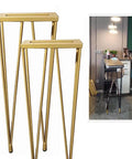 Rock Solid X Frame Steel Pipe Table Legs For Coffee Tables And Bars Dead Nuts Stable Anti Rust Powder Coating, gold finish
