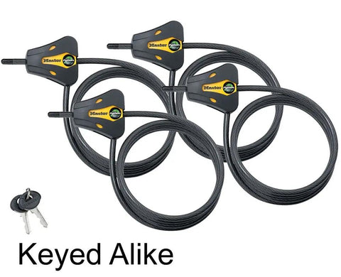 Keyed Alike Trail Camera Cable Locks 4 Pack With 8 Keys Adjustable Python Locks Camouflage Finish Ideal For Outdoor Security