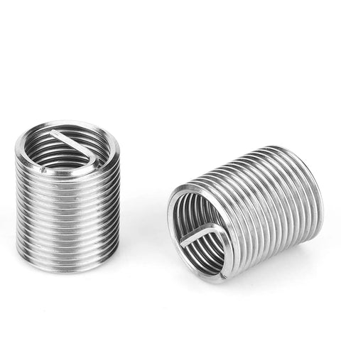 Close-up of 15 Piece Helicoil Thread Repair Kit M14x1.5 Female Thread Inserts Accessory Set for Repairing Internal Threaded Holes