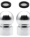 Two Pack Half Inch Shower Arm Ball Joint Adapters With Gaskets Washers And Filters For Standard Swivel Shower Heads Chrome Finish Durable Metal Construction Easy Install Replacement, chrome ball joints and filters