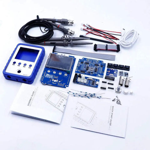 Dual Channel Handheld Digital Oscilloscope Kit with Two Point Four Inch Touch Screen Portable On The Go Battery Powered Signal Generator