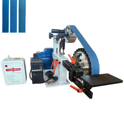 Beefy 2x72 Inch Belt Grinder Sander with Variable Speed Drive 1500W 2HP Motor, 3 Grinding Tool Sets, and Sanding Belts
