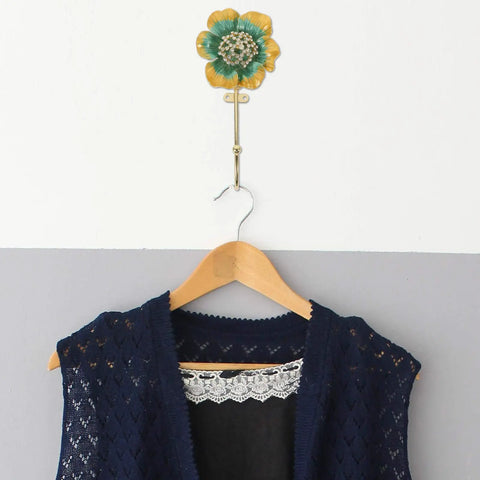 Sweet Vintage Flower Wall Hooks That Are Dang Handy For Hanging Coats Keys And Kitchen Towels Without Taking Up Valuable Space Plus The Rustic Design Looks Totally Legit In Any Room with navy vest