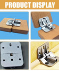 LIFKOME 2pc zinc alloy cabinet hinges, 180° adjustable, front view
LIFKOME 2pc zinc alloy cabinet hinges with torque control, side view
Close-up of LIFKOME zinc alloy cabinet hinge plate with mounting holes
Installed LIFKOME zinc alloy cabinet hinges on wood, 180° adjustable, self-locking