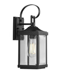 Outdoor Wall Lantern 1 Light Clear Beveled Glass Textured Black Finish Farmhouse New Traditional Style for Porch Patio Entryway