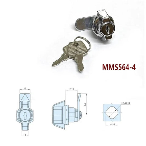 Cam Lock Handle For Storage Box Jewelry Case Mail Box Electronic File Cabinet Office Security Lock MS564H with keys and dimensions