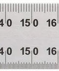 300mm Steel Ruler With Satin Chrome Finish And Sharp Metric Marks In One Millimeter And Zero Point Five Millimeter Increments For Accurate Measurements About One Point Two Millimeter Thick And Twenty Five Millimeter Wide Your Layout Tool For Crafts. top view