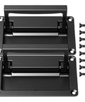 2 Pack Black Zinc Alloy Recessed Door Pull Handles For Drawers Cabinets Doors And Toolboxes, matte finish, with included screws