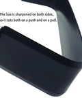 Close-up of Stirrup Hoe Garden Tool With Adjustable Loop Heads showing sharpened edges for Easy Peasy Weeding