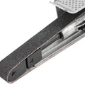 Close-up of 20mm Pneumatic Air Belt Sander Polisher For Metal Wood Plastic showing slim belt and narrow head for tight spaces